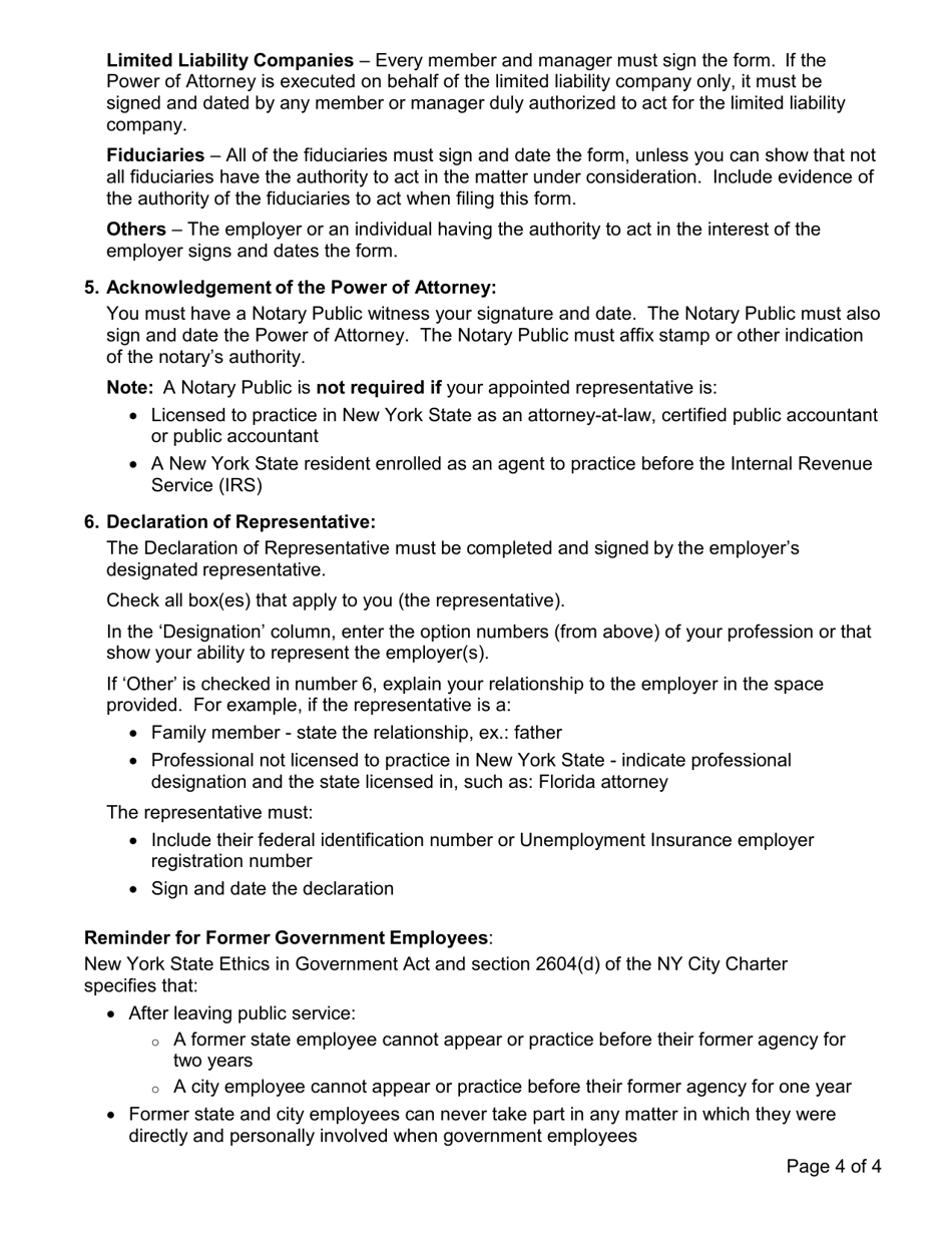 Instructions for Form IA900 Power of Attorney - New York, Page 4