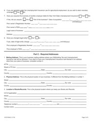 Form NYS100AG New York State Employer Registration for Unemployment Insurance, Withholding, and Wage Reporting for Agricultural Employment - New York, Page 2