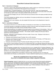 Form SW4.1 Shared Work Continued Claim Waiting Week Certification - New York, Page 2