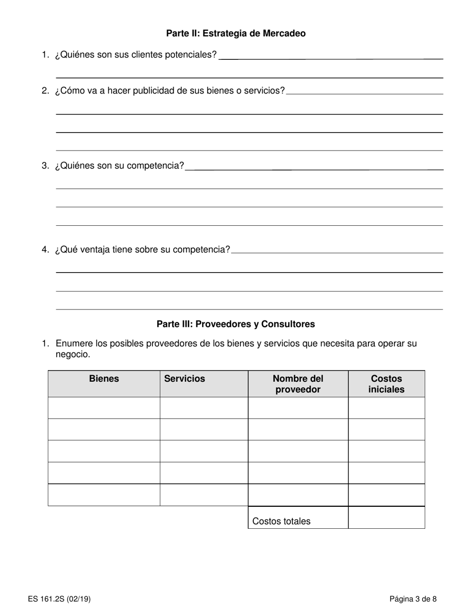 Formulario ES161.2S Programa De Asistencia Para Empleo Por Cuenta Propia Estrategia Empresarial - New York (Spanish), Page 3