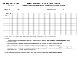 Form LO403.5 AL Request for Rate Based on Weeks of Employment - New York (Albanian), Page 2