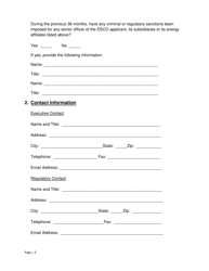 Energy Service Company (Esco) Retail Access Application Form - New York, Page 2