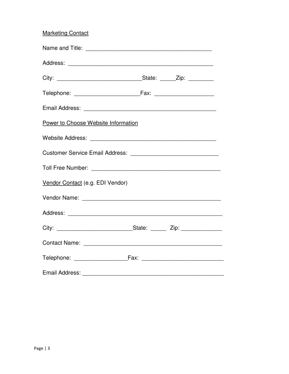 Energy Service Company (Esco) Retail Access Application Form - New York, Page 3