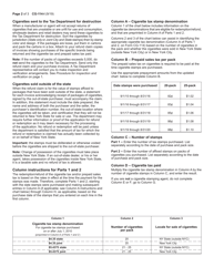 Instructions for Form CG-114 Claim for Redemption/Refund of Cigarette Tax Stamps and Prepaid Sales Tax - New York, Page 2
