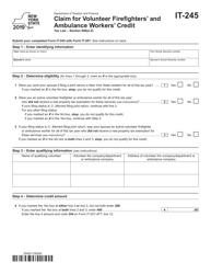 Form IT-245 Claim for Volunteer Firefighters&#039; and Ambulance Workers&#039; Credit - New York