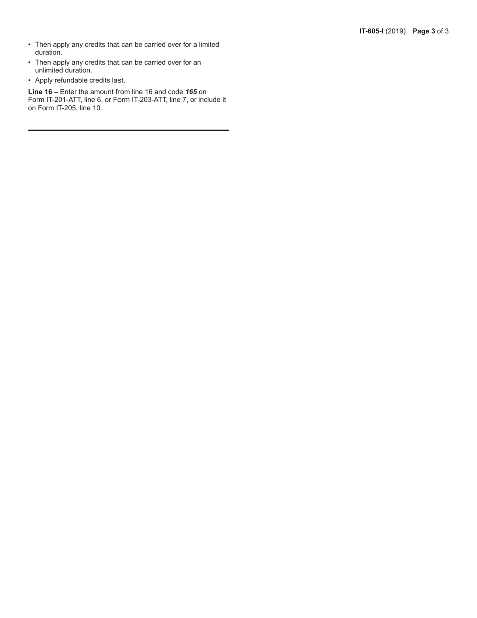 Instructions for Form IT-605 Claim for Ez Investment Tax Credit and Ez Employment Incentive Credit for the Financial Services Industry - New York, Page 3
