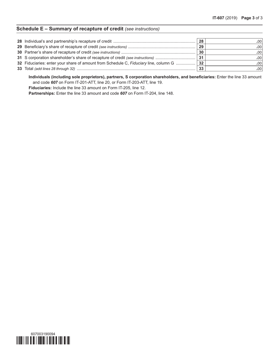 Form IT607 2019 Fill Out, Sign Online and Download Fillable PDF, New York Templateroller