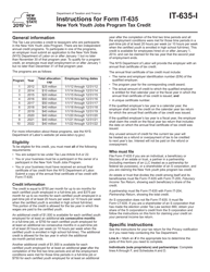 Document preview: Instructions for Form IT-635 New York Youth Jobs Program Tax Credit - New York