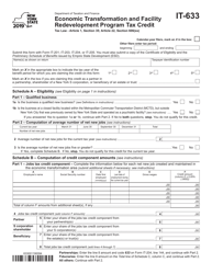 Form IT-633 Economic Transformation and Facility Redevelopment Program Tax Credit - New York