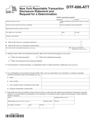 Document preview: Form DTF-686-ATT New York Reportable Transaction Disclosure Statement and Request for a Determination - New York