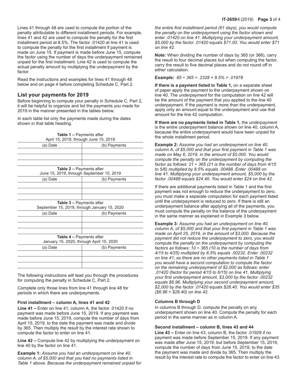 Instructions for Form IT-2659 Estimated Tax Penalties for Partnerships and New York S Corporations - New York, Page 3