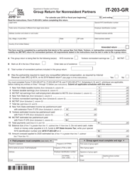 Document preview: Form IT-203-GR Group Return for Nonresident Partners - New York