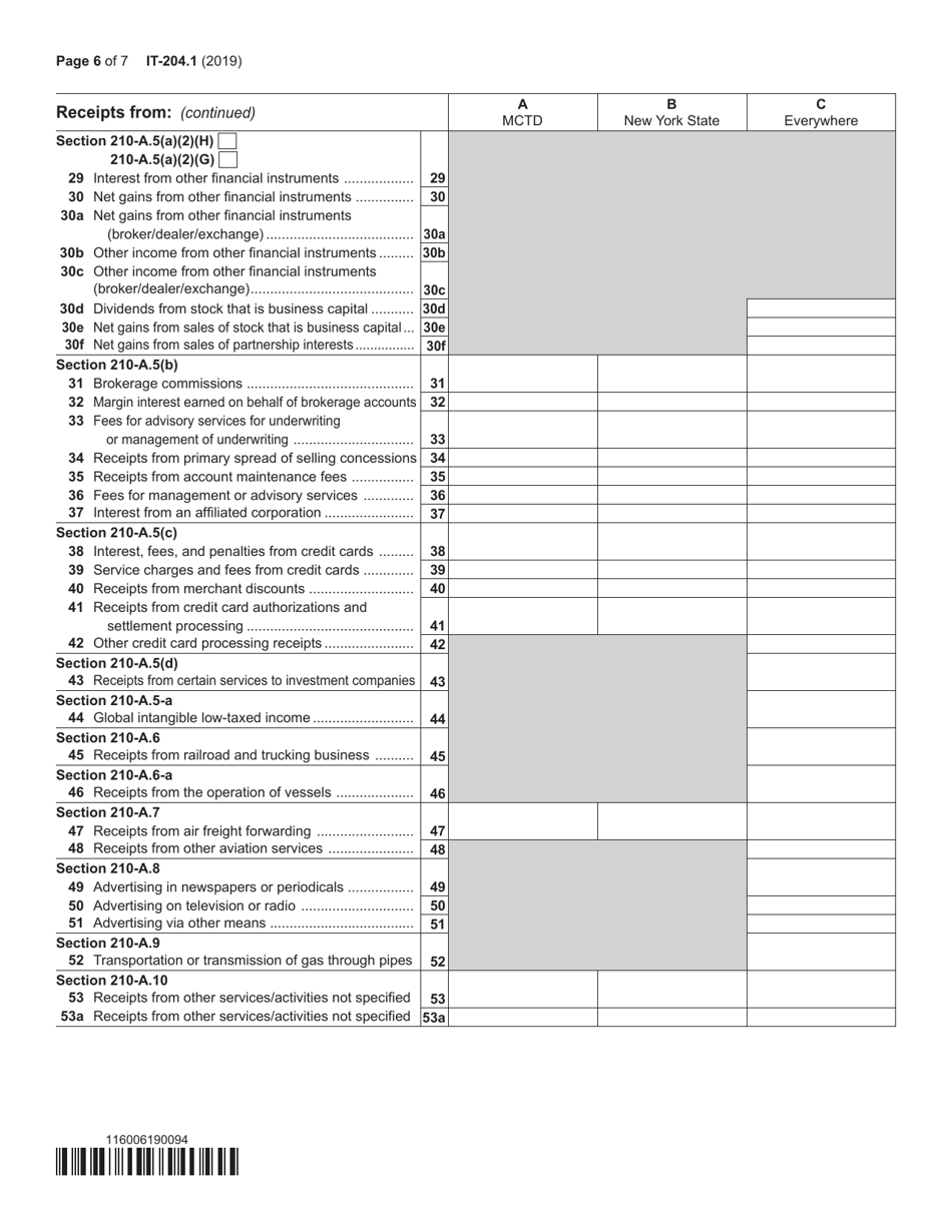 Form IT-204.1 Schedule K New York Corporate Partners Schedule - New York, Page 6