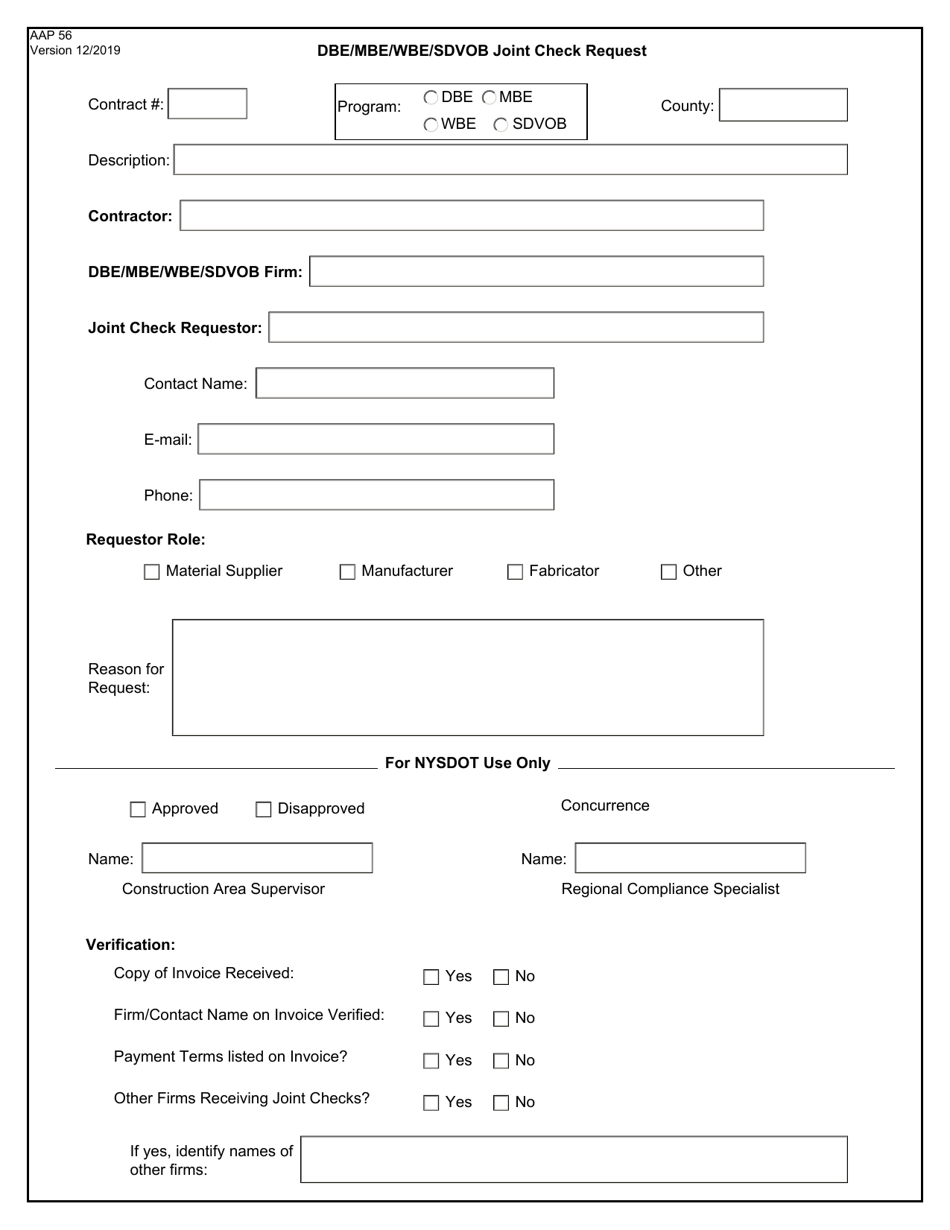 Form AAP56 Fill Out, Sign Online and Download Fillable PDF, New York