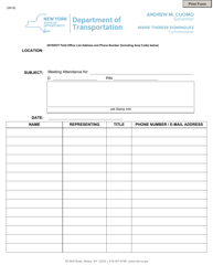 Document preview: Form CONR539 Meeting Attendance Sheet - New York