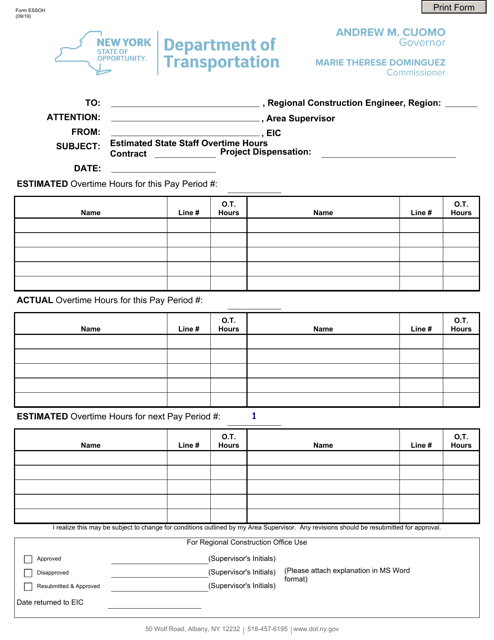 Form ESSOH  Printable Pdf