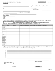 Document preview: Form UCS-6343/A Application to Return Firearms, Rifles or Shotguns to Lawful Owner - New York