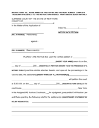 Document preview: Notice of Petition - Queens County, New York