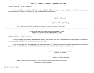 Form CIV-SC-70 Statement of Claim - New York City, Page 2