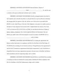 Order Confirming Referee Report and Judgment of Foreclosure and Sale Template - Queens County, New York, Page 3