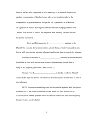 Order Confirming Referee Report and Judgment of Foreclosure and Sale Template - Queens County, New York, Page 7
