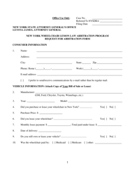Form CFB009 New York Wheelchair Lemon Law Arbitration Program Request for Arbitration Form - New York, Page 2
