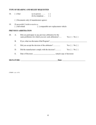 Form CFB009 New York Wheelchair Lemon Law Arbitration Program Request for Arbitration Form - New York, Page 5