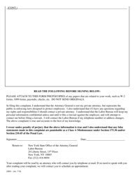 Form LB001 Labor Bureau Complaint Form - New York, Page 2