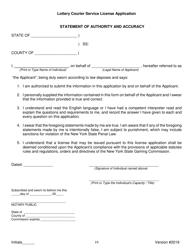 Lottery Courier Service License Application - New York, Page 19