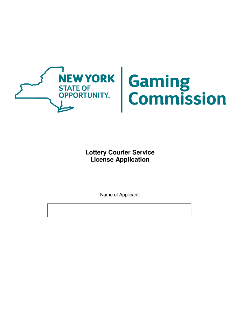 Lottery Courier Service License Application - New York, Page 1