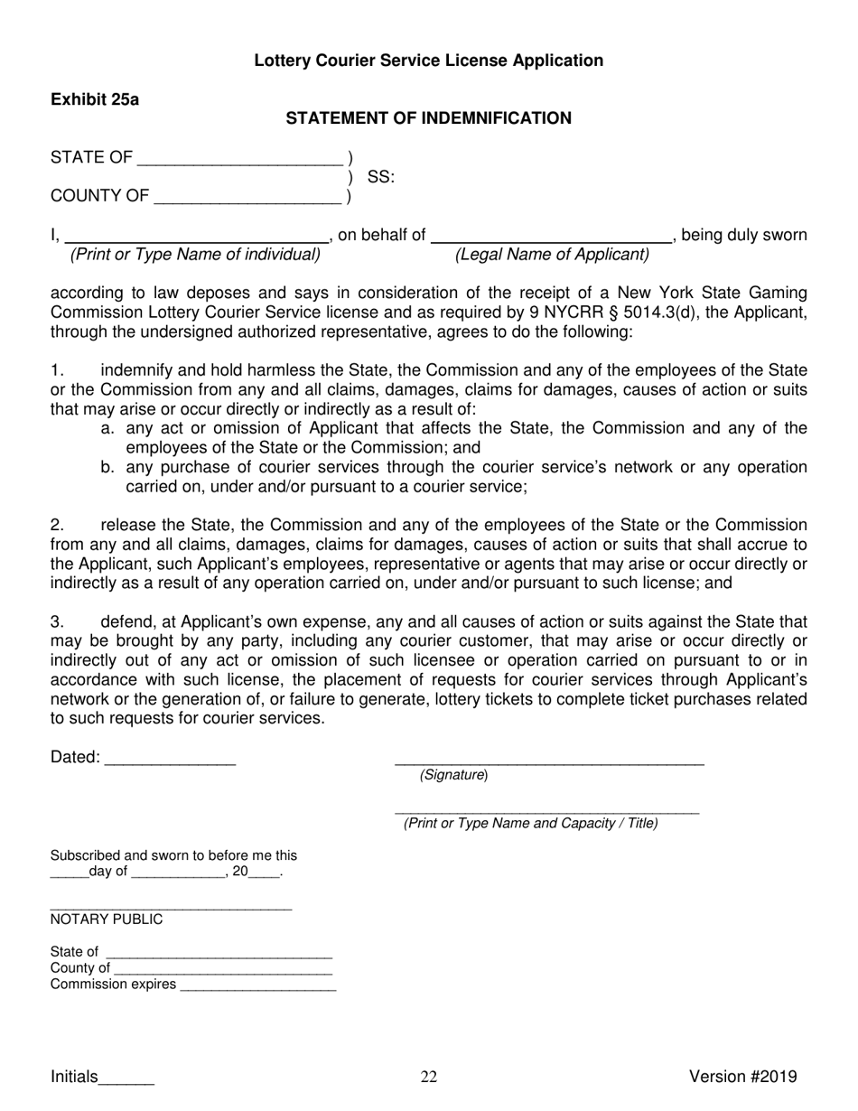 Lottery Courier Service License Application - New York, Page 22