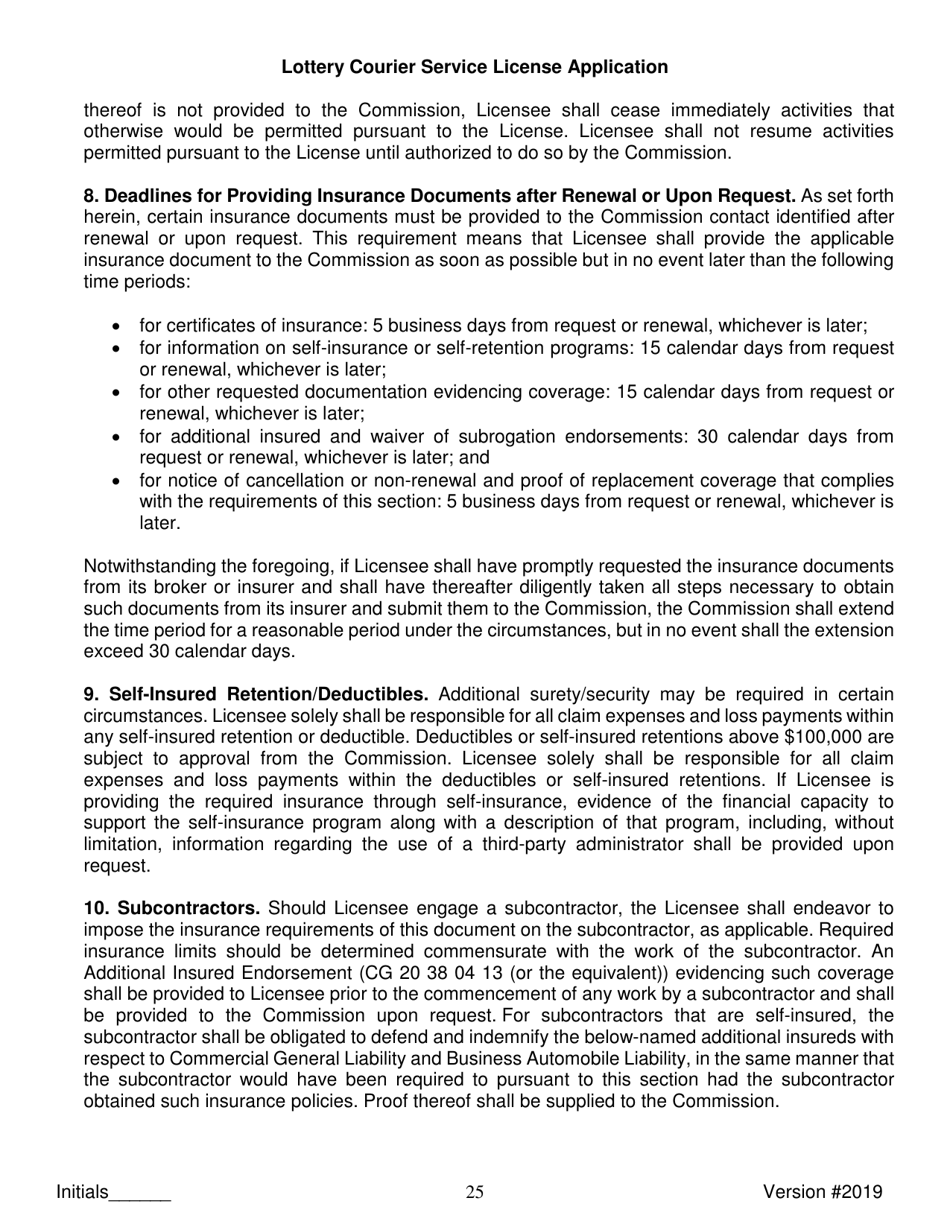 Lottery Courier Service License Application - New York, Page 25