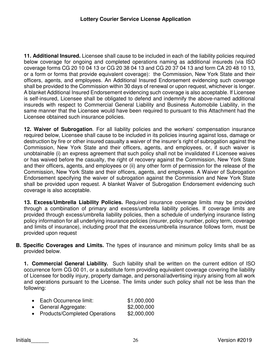 Lottery Courier Service License Application - New York, Page 26