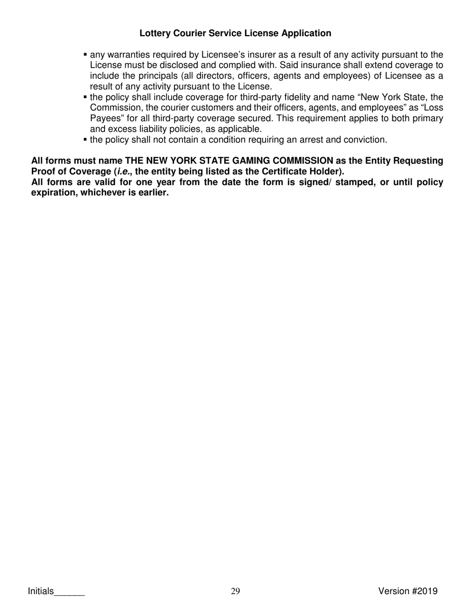 Lottery Courier Service License Application - New York, Page 29