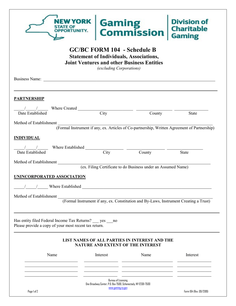 Form 104 Schedule B - Fill Out, Sign Online And Download Printable PDF ...