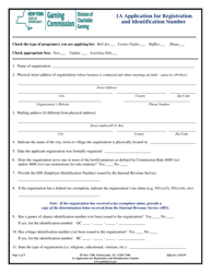 Form 1A &quot;Application for Registration and Identification Number&quot; - New York