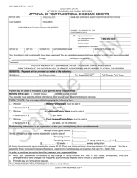 Document preview: Sample Form OCFS-LDSS-4785 Approval of Your Transitional Child Care Benefits - New York