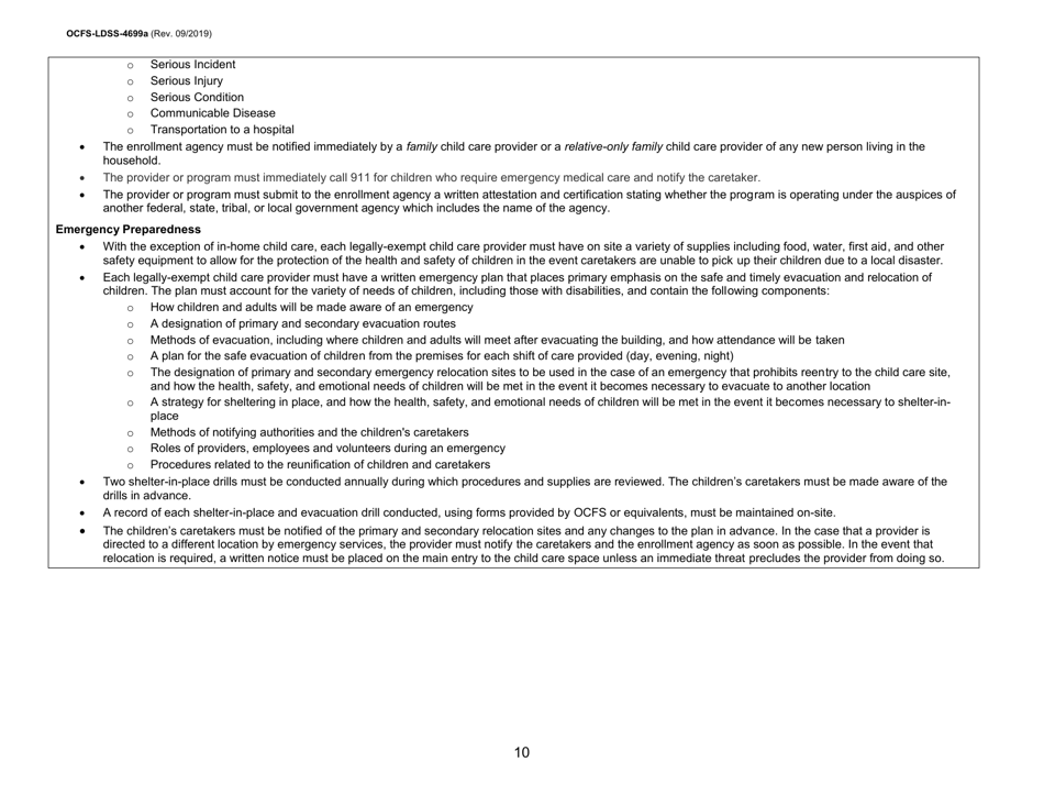 Instructions for Form OCFS-LDSS-4699 Enrollment Form for Provider of Legally-Exempt in-Home Child Care and Legally-Exempt Family Child Care - New York, Page 10
