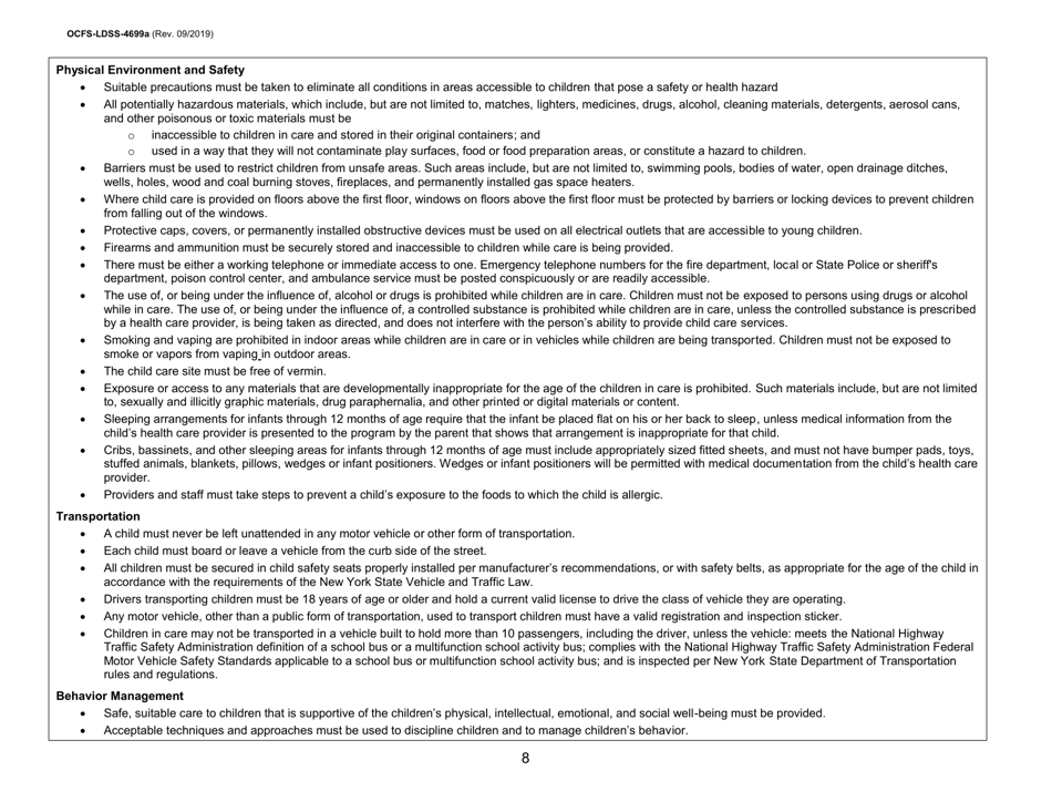 Instructions for Form OCFS-LDSS-4699 Enrollment Form for Provider of Legally-Exempt in-Home Child Care and Legally-Exempt Family Child Care - New York, Page 8