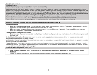Instructions for Form OCFS-LDSS-4700 Part A Enrollment Form for Legally-Exempt Group Child Care Program - New York, Page 2