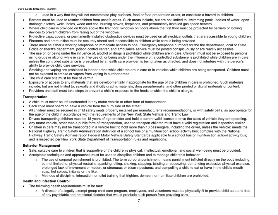 Instructions for Form OCFS-LDSS-4700 Part A Enrollment Form for Legally-Exempt Group Child Care Program - New York, Page 7