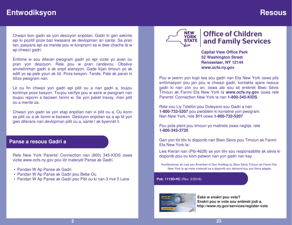 Form PUB-1115D As You Think About Child Care for Your School-Age Child - New York (Haitian Creole), Page 2