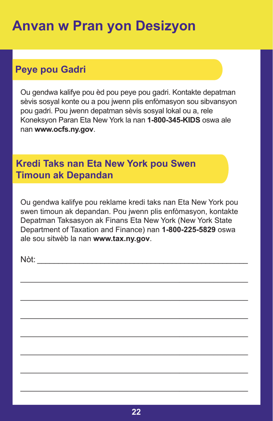 Form PUB-1115B As You Think About Child Care for Your Infant or Toddler - New York (Haitian Creole), Page 22