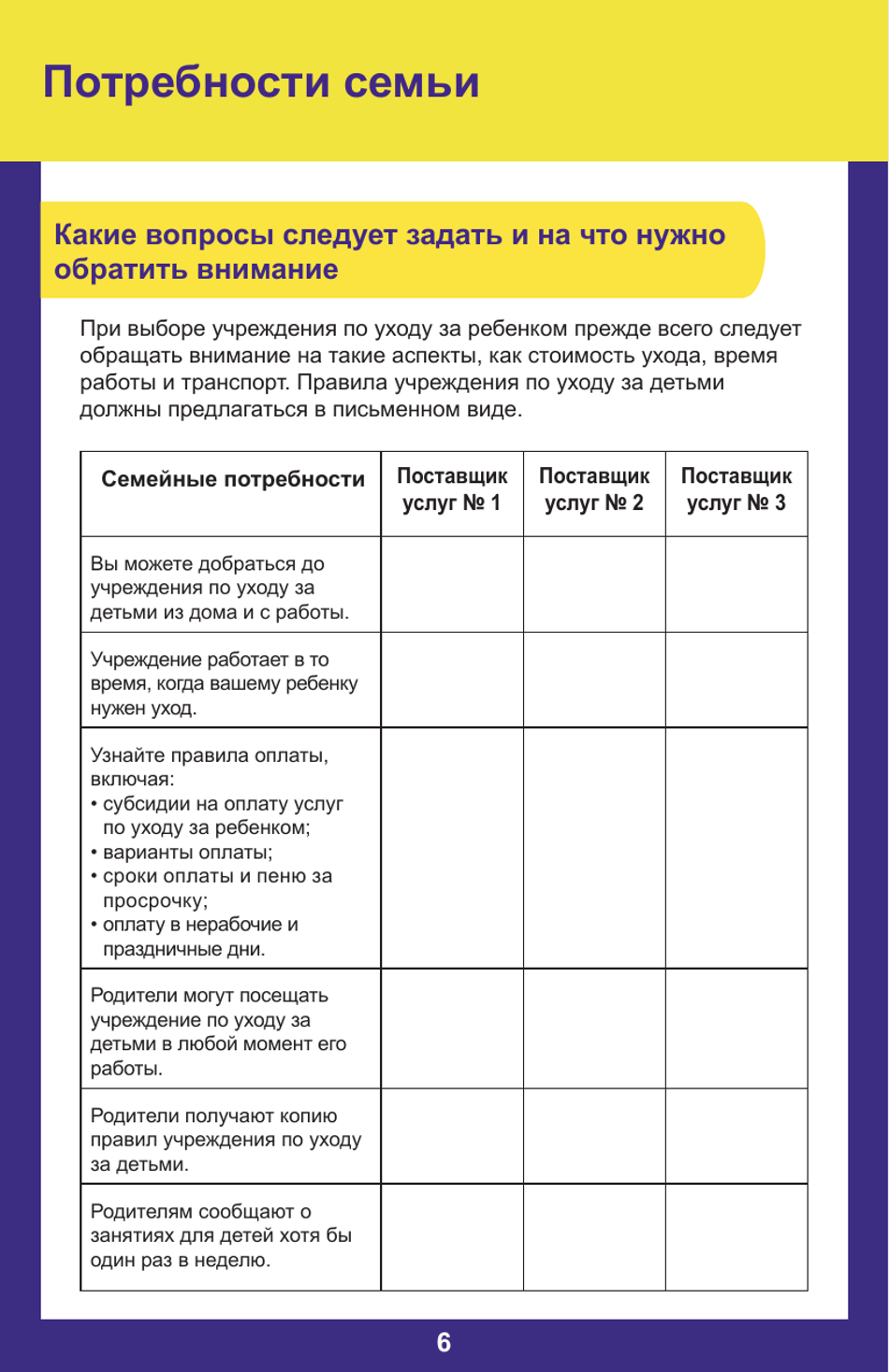 Form PUB-1115B As You Think About Child Care for Your Infant or Toddler - New York (Russian), Page 6