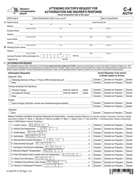 Form C-4 AUTH Attending Doctor&#039;s Request for Authorization and Insurer&#039;s Response - New York, Page 2