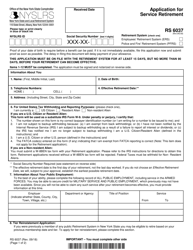 Form RS6037 Application for Service Retirement - New York