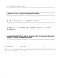 U-Visa Certification Application Form - New York City, Page 2