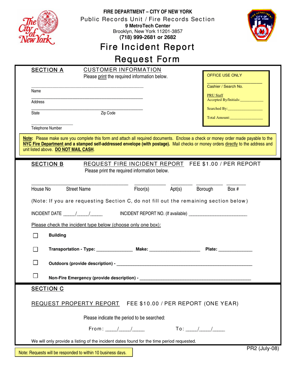 Fire Report Template