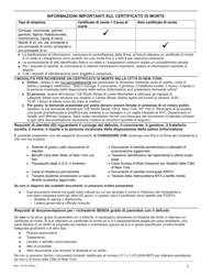 Death Certificate Application - New York City (English/Italian), Page 3