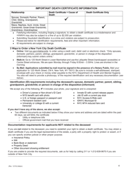 Death Certificate Application - New York City (English/Italian), Page 4